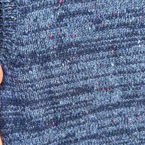 Woolrich Turtleneck Sleeveless Long Sweater Speckled Navy Blue - Picture 6 of 11